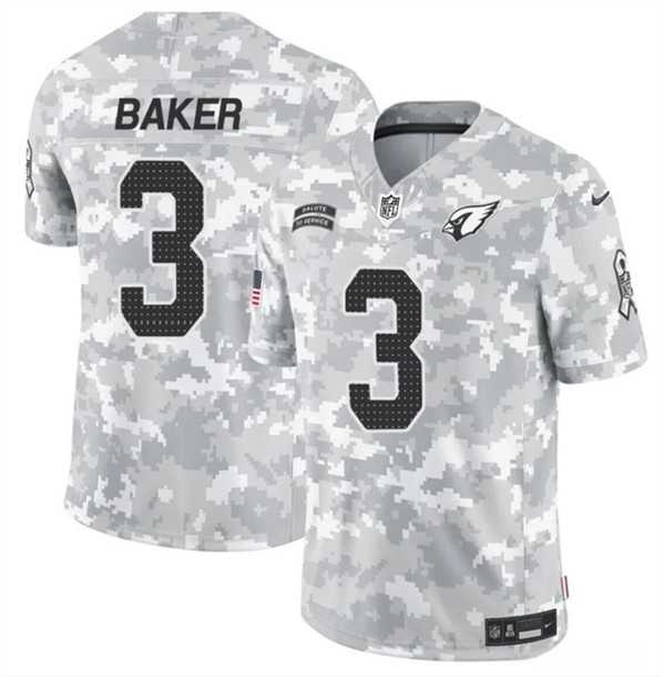 Mens Arizona Cardinals #3 Budda Baker 2024 F.U.S.E. Arctic Camo Salute to Service Limited Stitched Jersey Dzhi